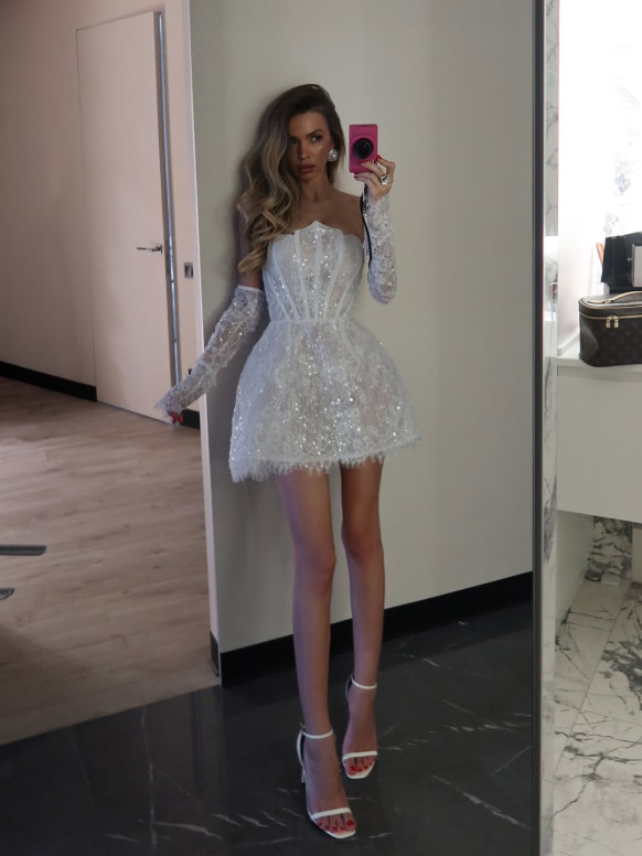 Платье из кружева и пайеток Ayla