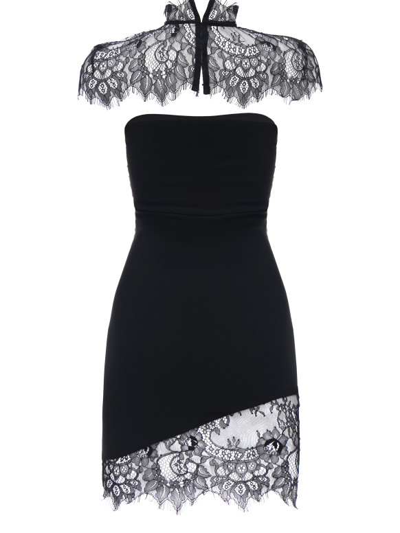 Чёрное платье с кружевным воротником <span>Desire</span>