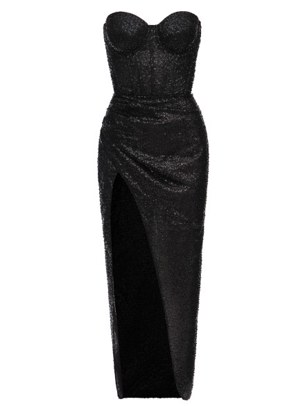 Black Sequin Dress "Elise"