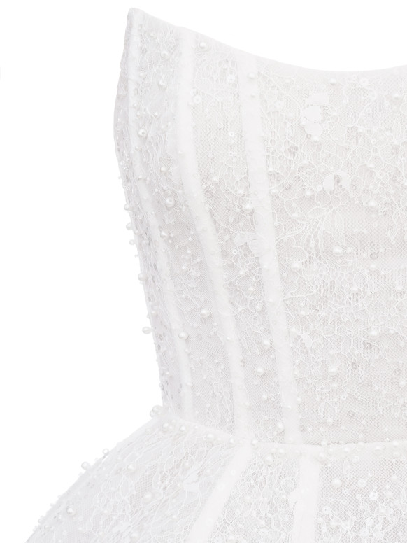 Pearl and Bead Embroidered Corset Mini Dress  Seraphine