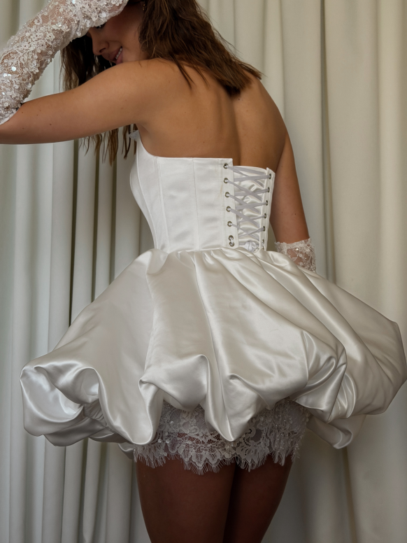 Short Bridal Flounce Dress Flounce
