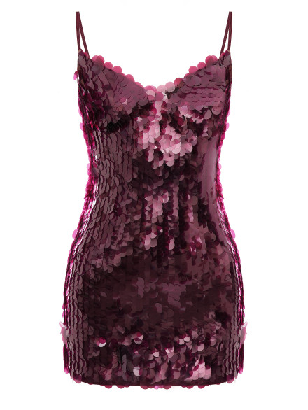 Burgundy Sequin Mini Dress "Vivienne"