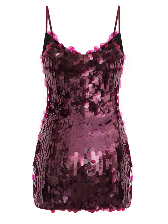 Burgundy Sequin Mini Dress Vivienne