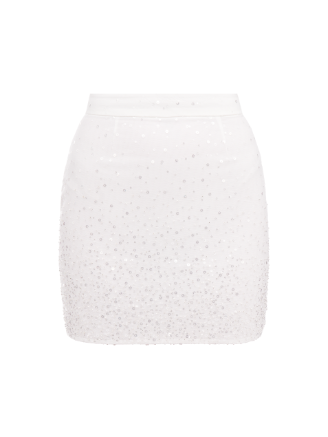 Спідниця з бісеру білого кольору  "ECLAT"