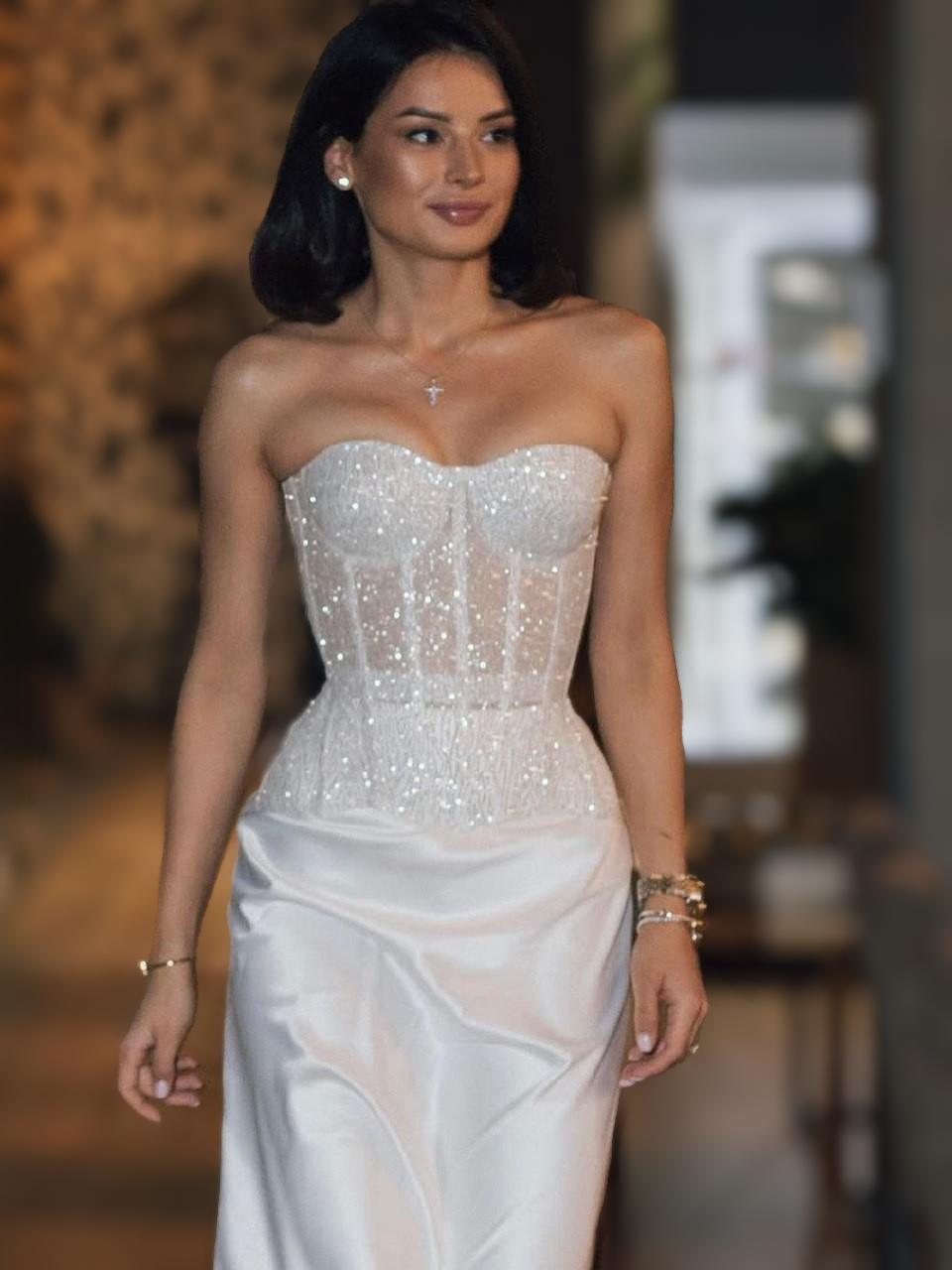 Sparkling Corset "Shine" | Glitter Fabric for Special Events